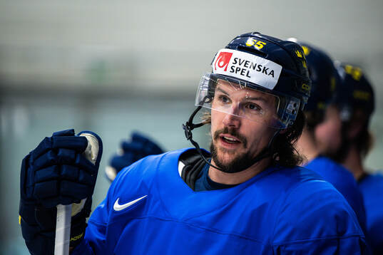 Erik Karlsson of Sweden at a practice session