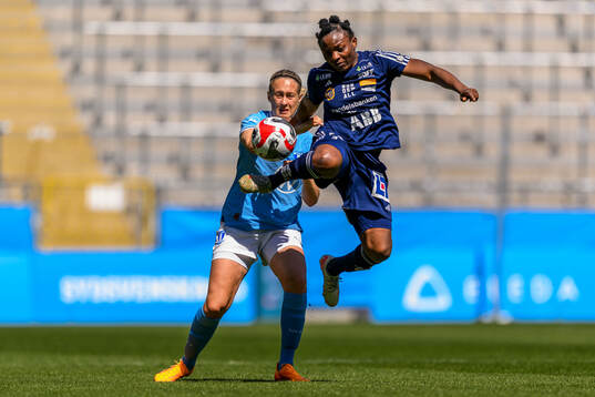 Malmö FFs Sanna Kullberg och Sundsvalls Ebere Orji