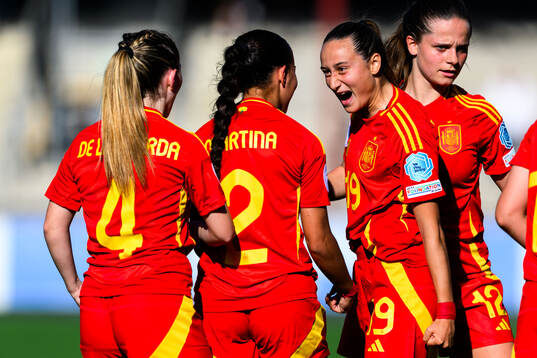 Alba Cerrato of Spain celebrates scoring 0-2