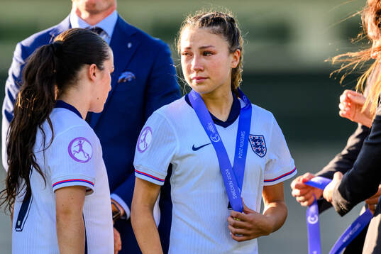 Erica Parkinson of England looks dejected