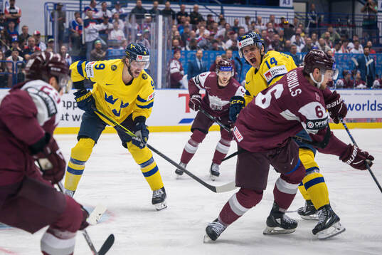 Adrian Kempe and Joel Eriksson Ek of Sweden