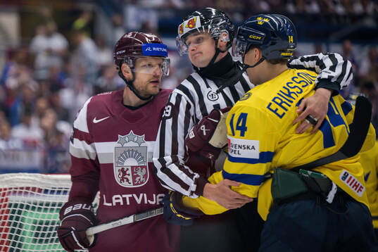 Ralfs Freibergs of Latvia and Joel Eriksson Ek of Sweden