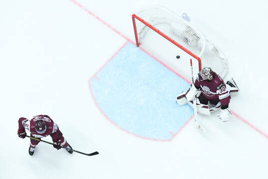goaltender Elvis Merzlikins of Latvia