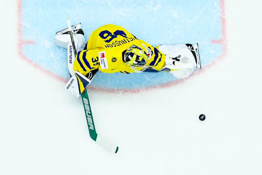 goaltender Filip Gustavsson of Sweden
