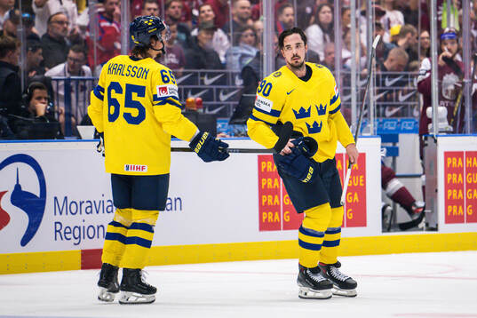 Erik Karlsson and Marcus Johansson of Sweden