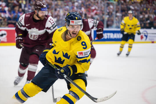 Adrian Kempe of Sweden reacts