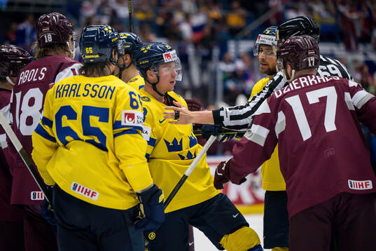 Lucas Raymond and Adrian Kempe of Sweden against Martins