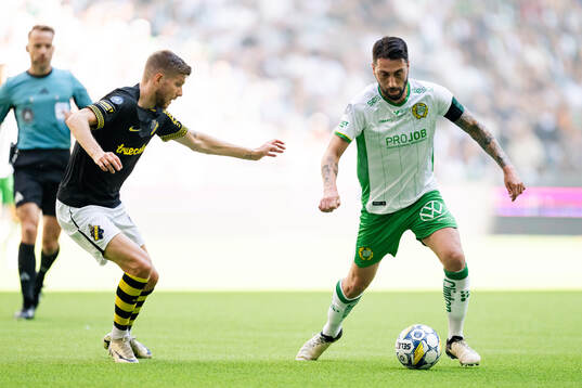 AIKs Anton Salétros och Hammarbys Nahir Besara