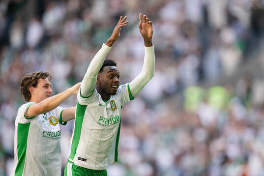 Hammarbys Shaquille Pinas jublar