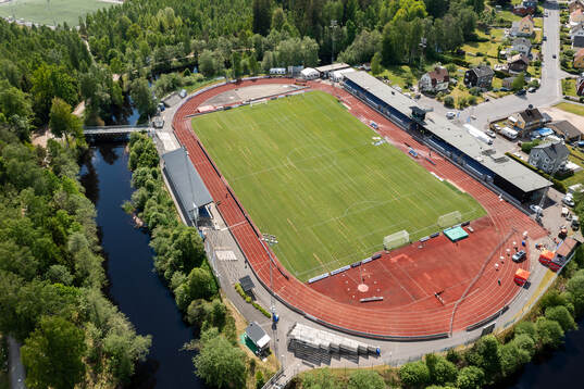 Drönarvy av Finnvedsvallen