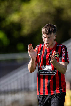 Brommapojkarnas Kaare Brøckner Barslund reagerar