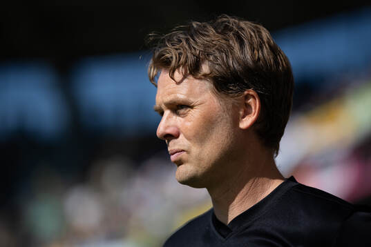 GAIS tränare Fredrik Holmberg innan fotbollsmatchen i