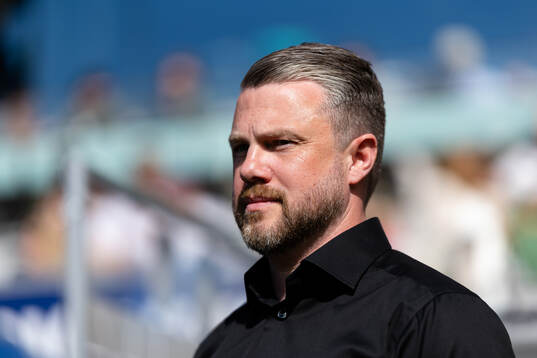 Elfsborgs manager Jimmy Thelin innan fotbollsmatchen i