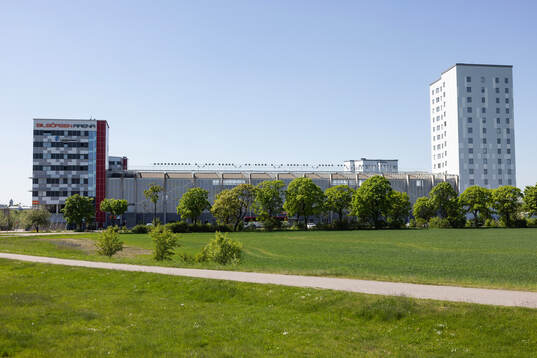 Exteriör vy av Bilbörsen Arena