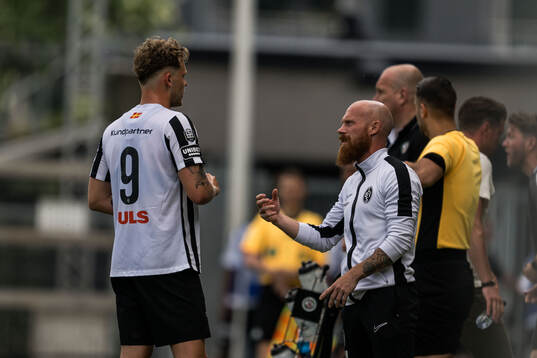 Landskronas Frederik Ihler och tränare Max Mölder