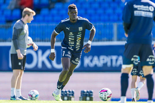 Pape Habib Gueye of Kristiansund warms up