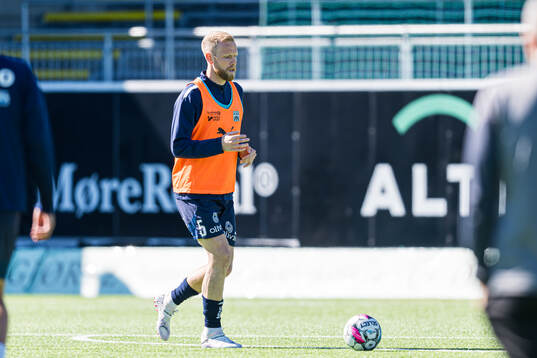 Dan Peter Ulvestad of Kristiansund warms up
