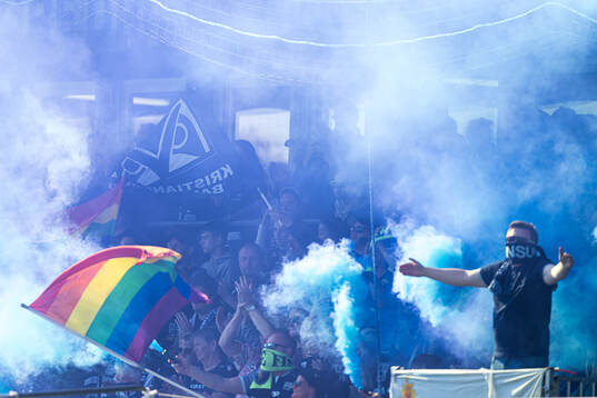 Spectators in the stands