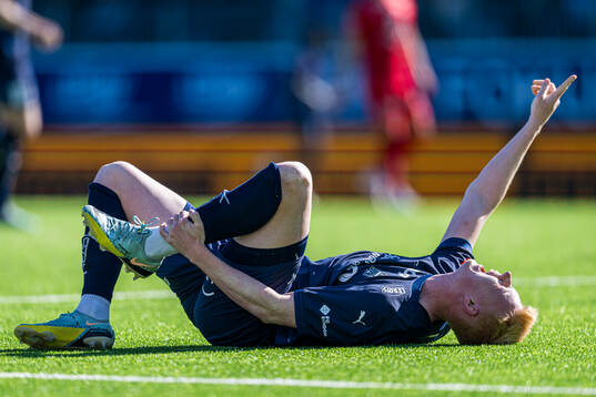Marius Berntsen Olsen of Kristiansund in pain