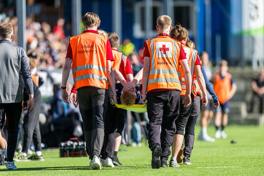 Marius Berntsen Olsen of Kristiansund in pain