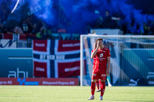 Felix Horn Myhre of Brann looks dejected
