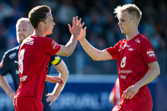Felix Horn Myhre of Brann celebrates