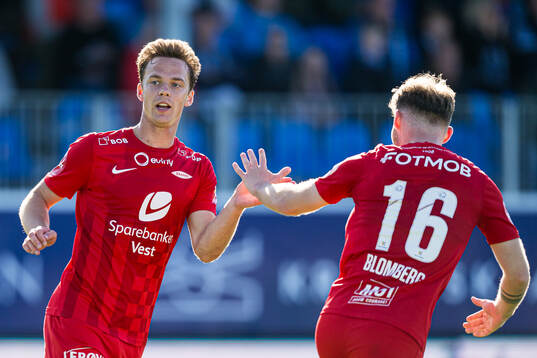 Felix Horn Myhre of Brann celebrates
