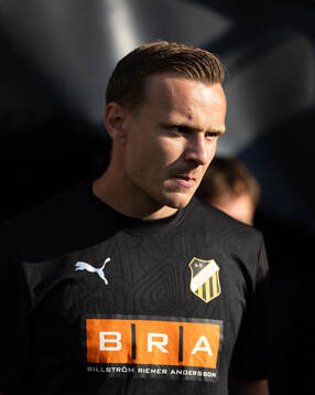 Häckens Marius Lode innan fotbollsmatchen i Allsvenskan