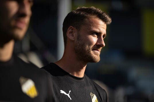 Häckens Johan Hammar innan fotbollsmatchen i Allsvenskan