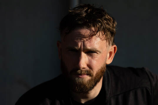 Häckens Simon Sandberg innan fotbollsmatchen i Allsvenskan