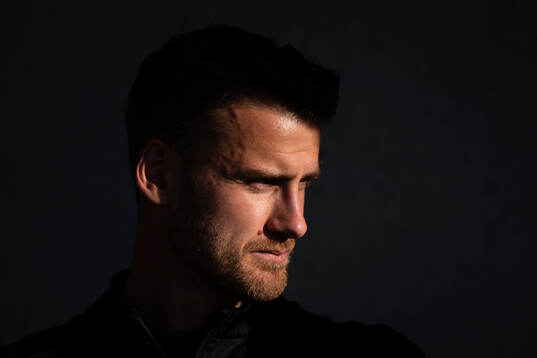 Häckens Johan Hammar innan fotbollsmatchen i Allsvenskan