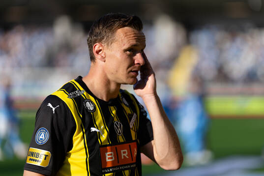 Häckens Marius Lode innan fotbollsmatchen i Allsvenskan