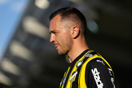 Häckens Even Hovland innan fotbollsmatchen i Allsvenskan