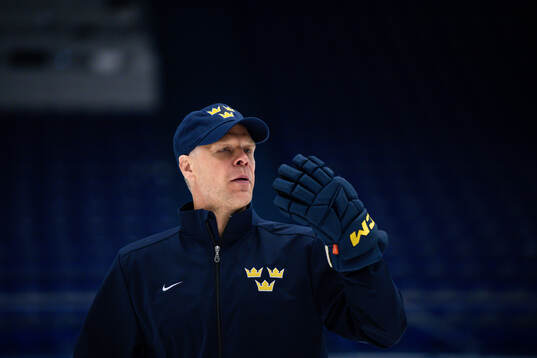Assistant coach Nicklas Rahm of Sweden at a practice session