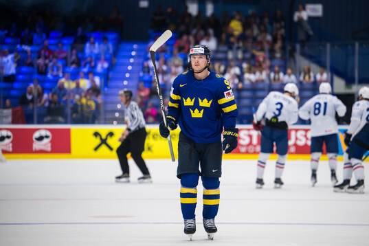 Carl Grundström of Sweden looks dejected