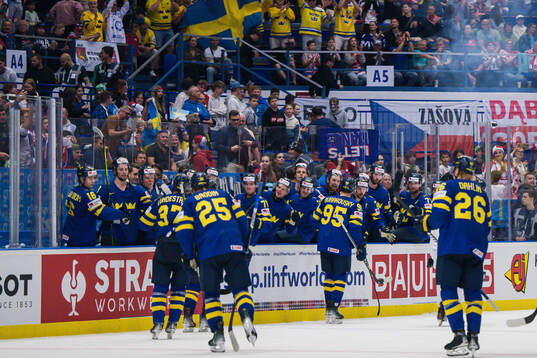 André Burakovsky of Sweden celebrates