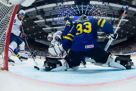 Charles Bertrand of France scores the 1-1 goal behind