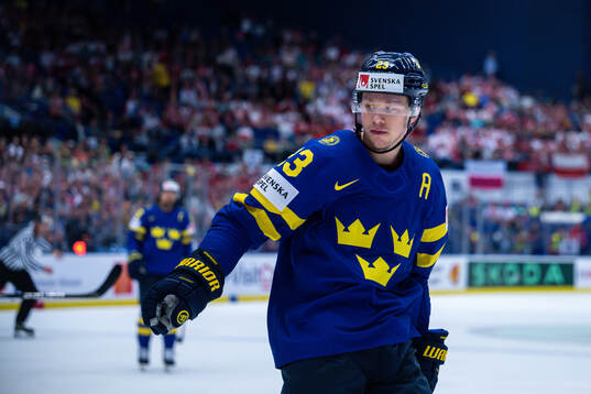 Lucas Raymond of Sweden celebrates the 1-0 goal
