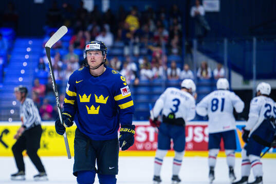 Carl Grundström of Sweden looks dejected