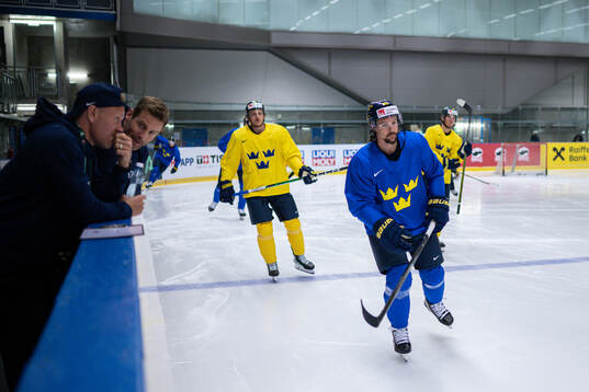 Erik Karlsson of Sweden at a practice session