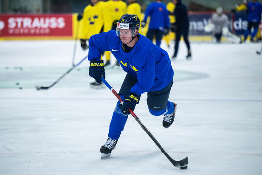 Victor Olofsson of Sweden at a practice session