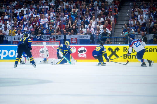 Goaltender Filip Gustavsson of Sweden