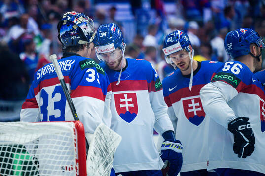 Peter Cehlarik of Slovakia looks dejected