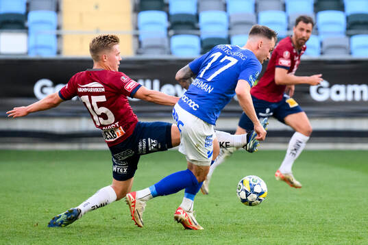Örgrytes Isak Dahlqvist  och Trelleborgs Filip Bohman