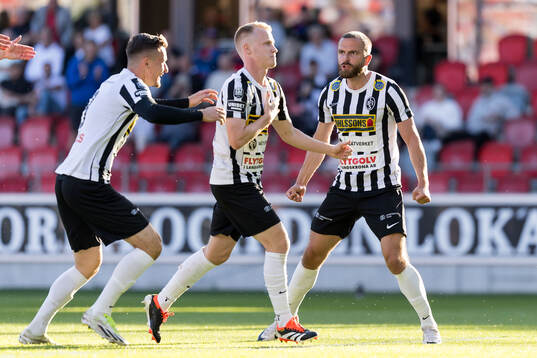 Landskronas Robin Dzabic, David Edvardsson och Filip