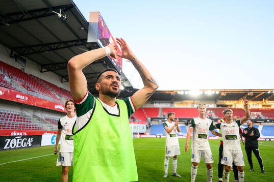 Skövde AIKs Elmar Abraham jublar