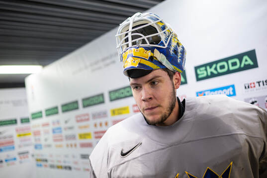 Goaltender Jesper Wallstedt of Sweden