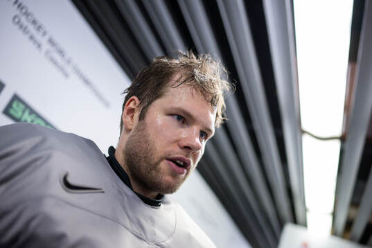 Goaltender Filip Gustavsson of Sweden