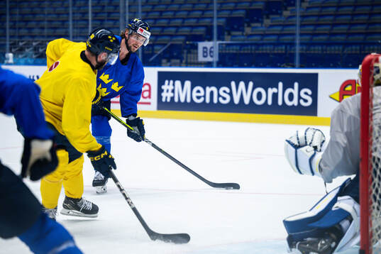 Adrian Kempe of Sweden at a practice session