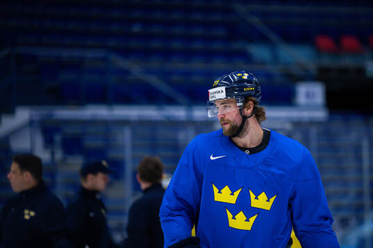 Victor Hedman of Sweden at a practice session